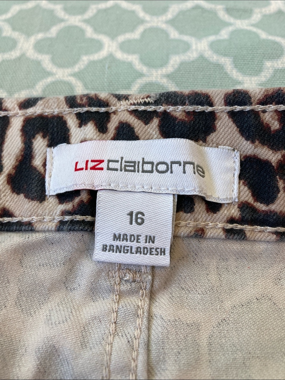 Liz Claiborne Leopard Print Denim Maxi 16 - Picture 5 of 9